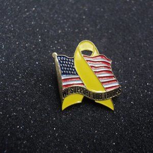 We Support Our Troops Pin 1 1/8" x 1"